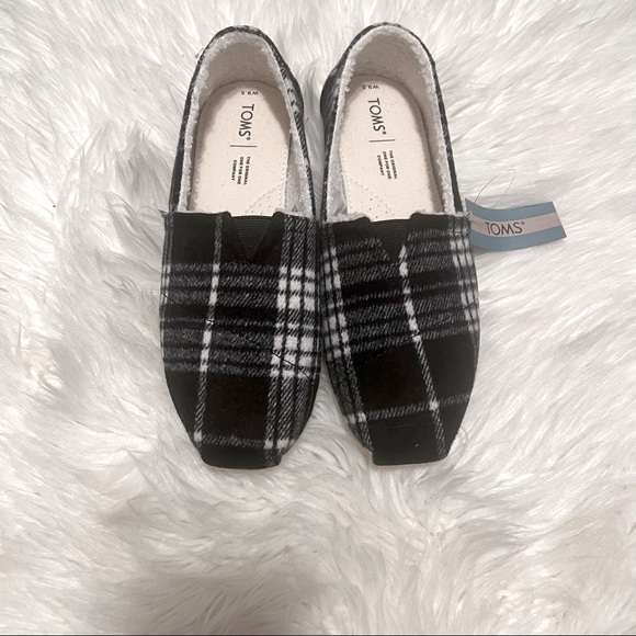 NWT Women’s Toms Belmont Black & White Flannel Plaid Size 9.5 - Picture 7 of 9